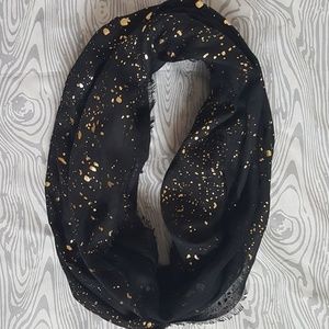 Black with gold flecks infinity scarf